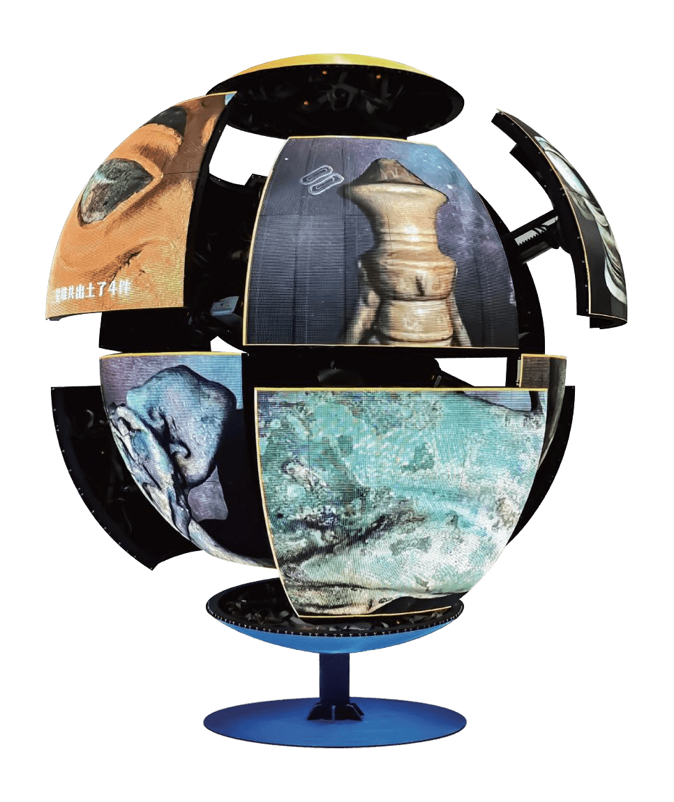 led mechanical spherical screen